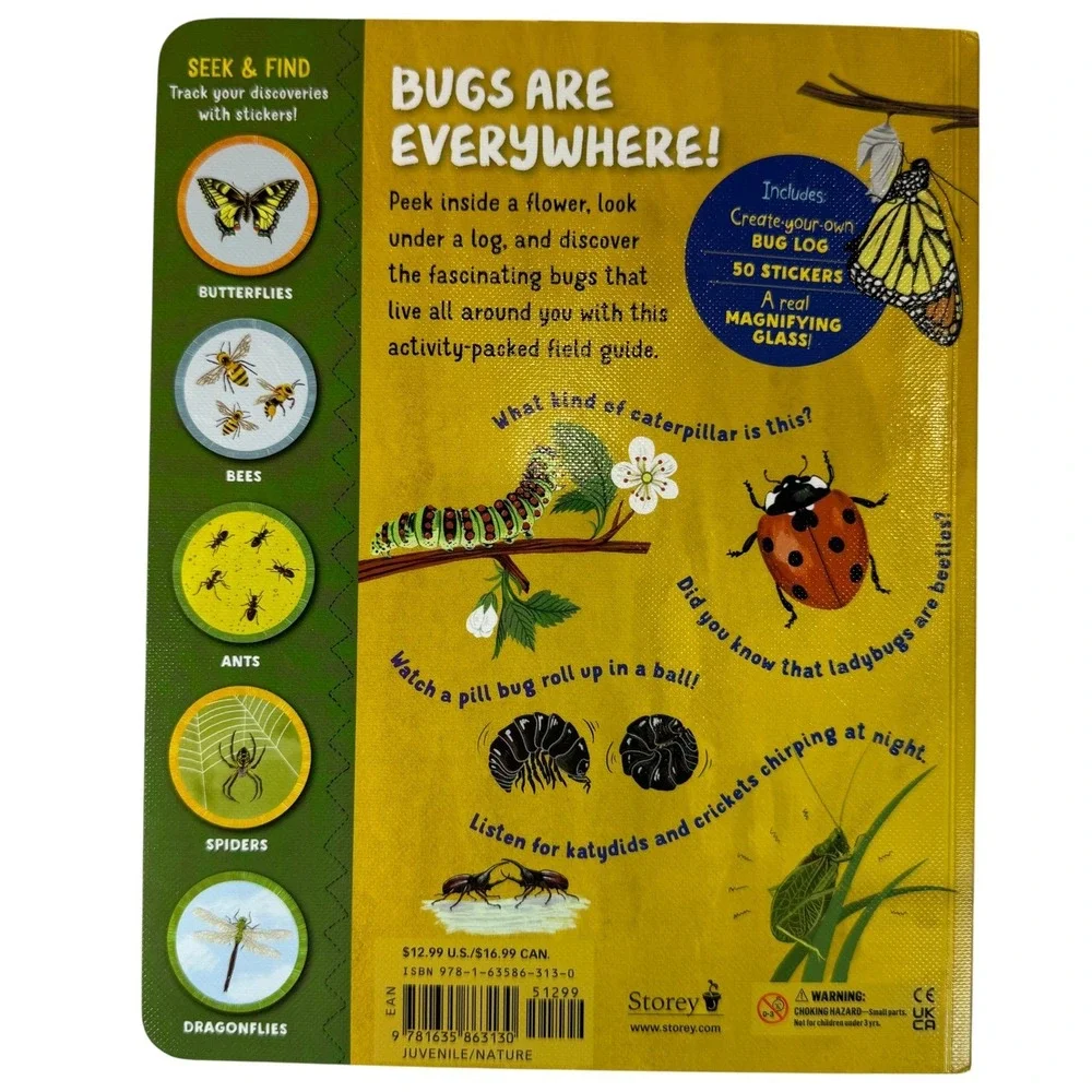 MindWare Dig It Up! Kids Explorer Vest Hat and Bug Hunt Book Adventure Set Tan